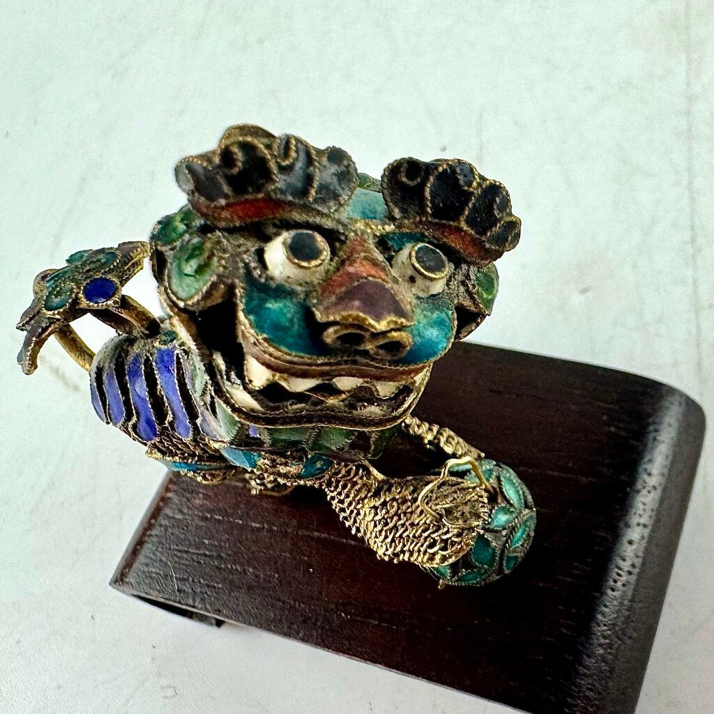 Vintage Miniature Filigree Foo Dog