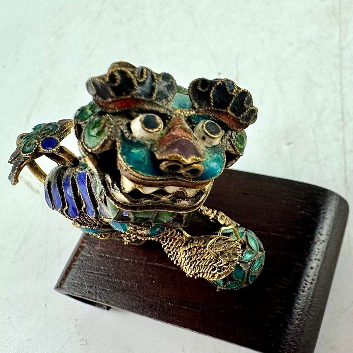 Vintage Miniature Filigree Foo Dog