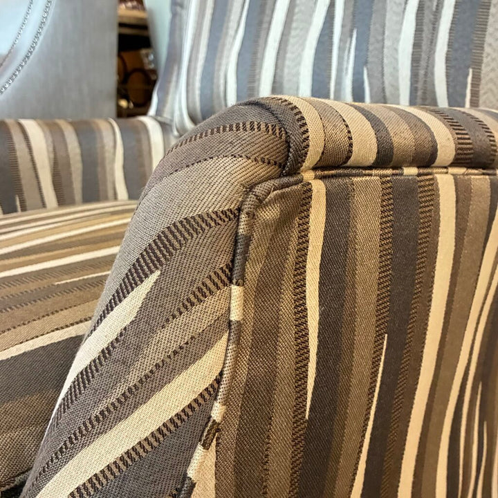 Orig. Price $700 - Wavy Upholstered Wingback Chair w/ Accent Pillow