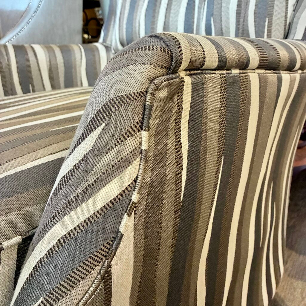 Orig. Price $1,000 - Wavy Upholstered Wingback Chair w/ Accent Pillow