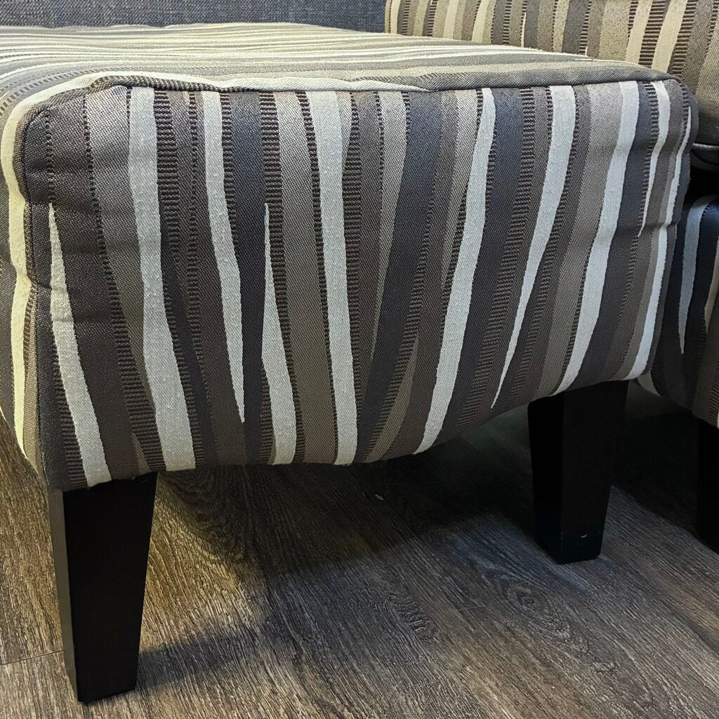 Orig. Price $1,000 - Wavy Upholstered Wingback Chair w/ Accent Pillow