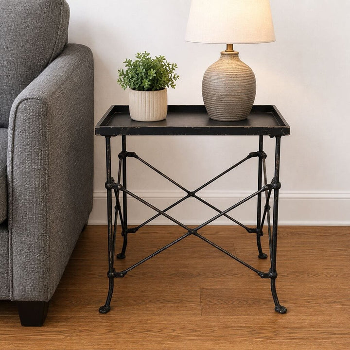 Orig. Price $150 - Vintage-style Metal Side Table w/ Claw Feet