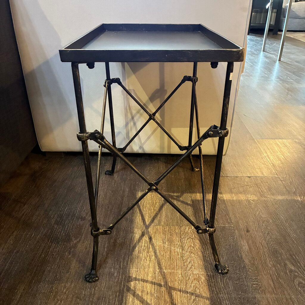 Orig. Price $150 - Vintage-style Metal Side Table w/ Claw Feet