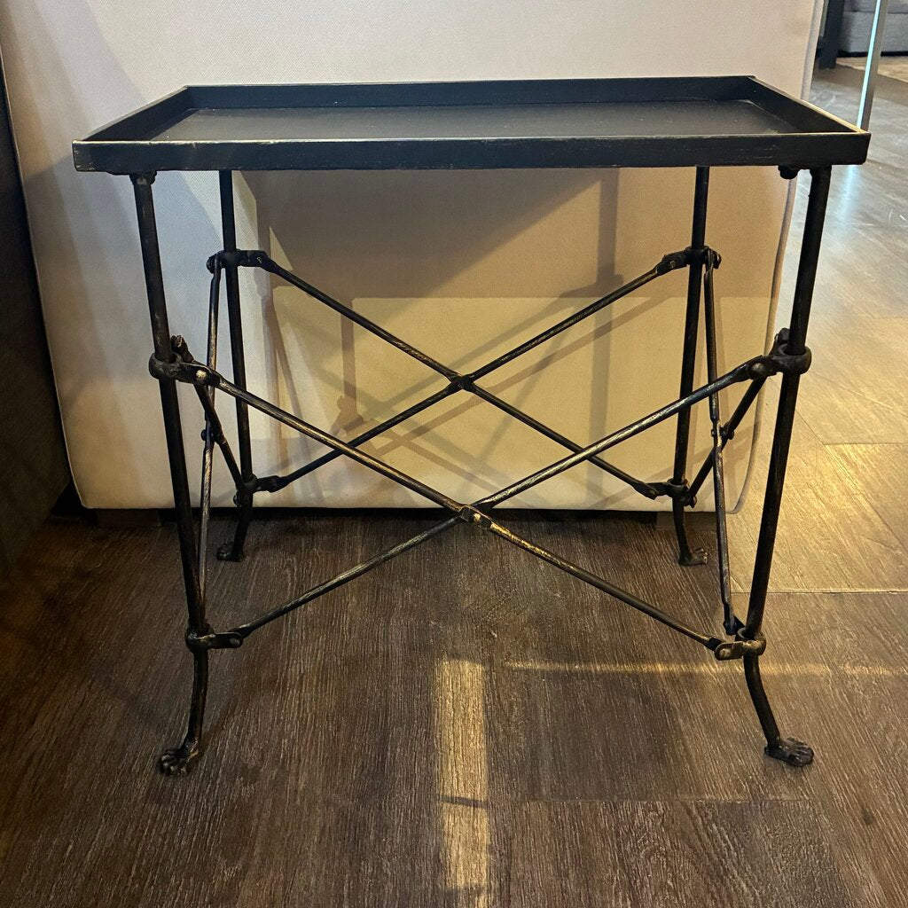 Orig. Price $150 - Vintage-style Metal Side Table w/ Claw Feet