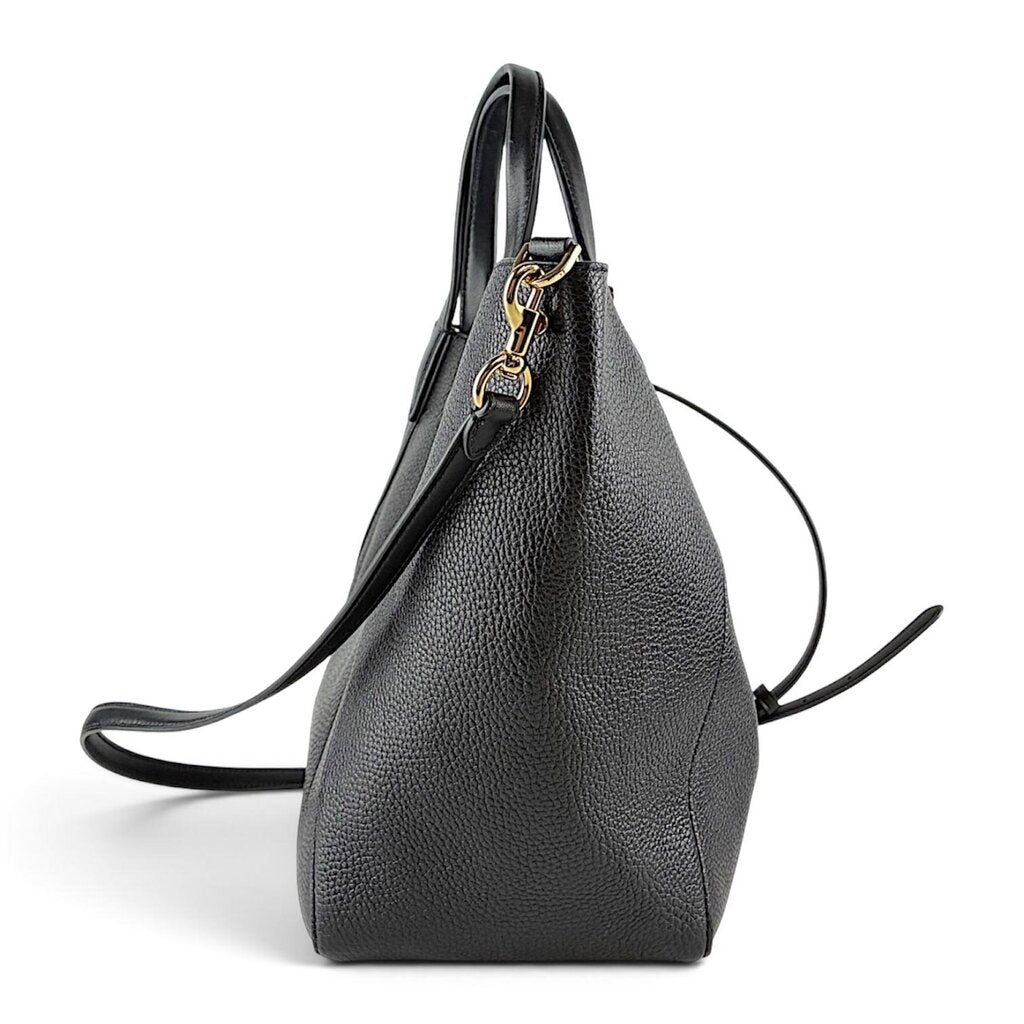 Pebble Leather Bucket Handbag