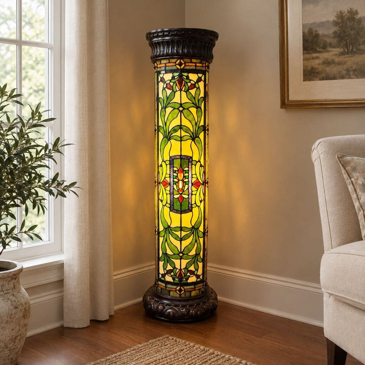 Tiffany Style Floor Pedestal Light
