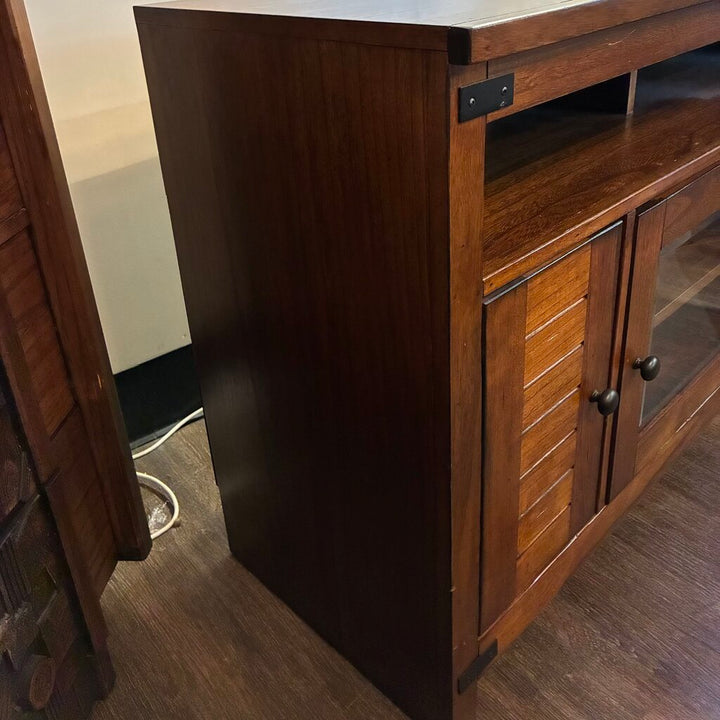 Rustic Wooden Media Console