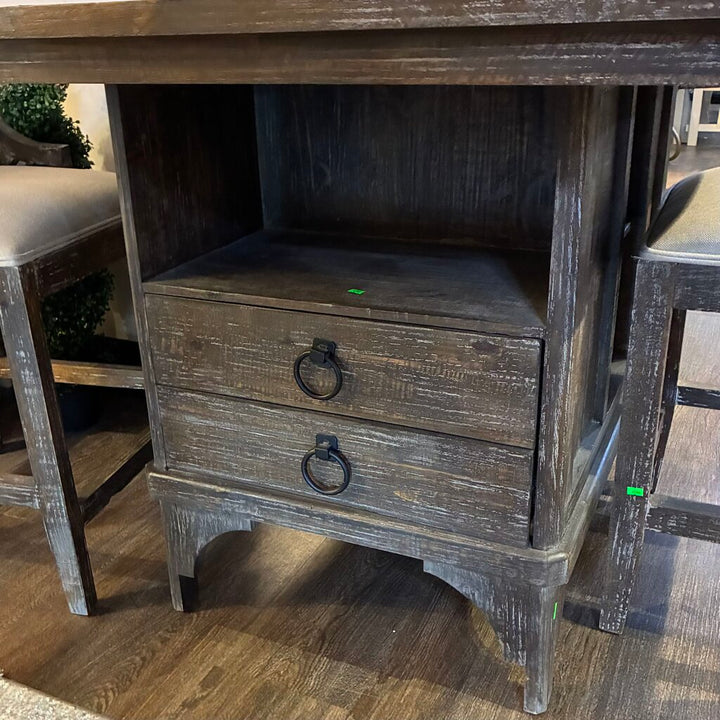 Orig. Price $1,598 - Camry Pub Table with 4 Bar Stools Barnwood