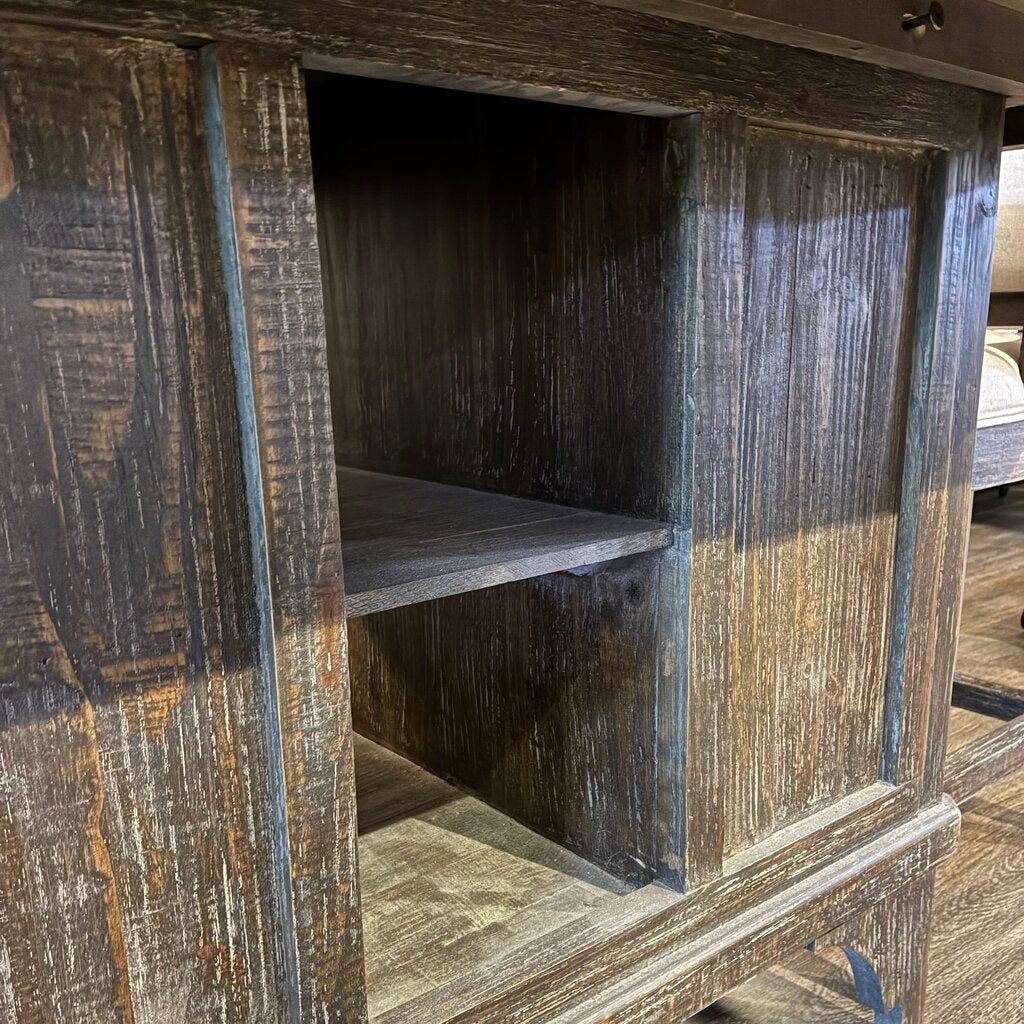 Orig. Price $1,598 - Camry Pub Table with 4 Bar Stools Barnwood