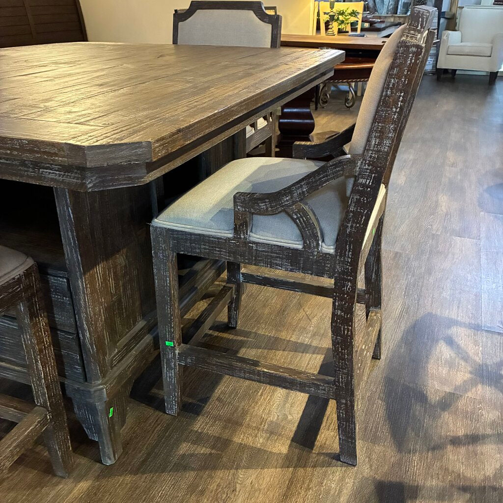 Orig. Price $1,598 - Camry Pub Table with 4 Bar Stools Barnwood
