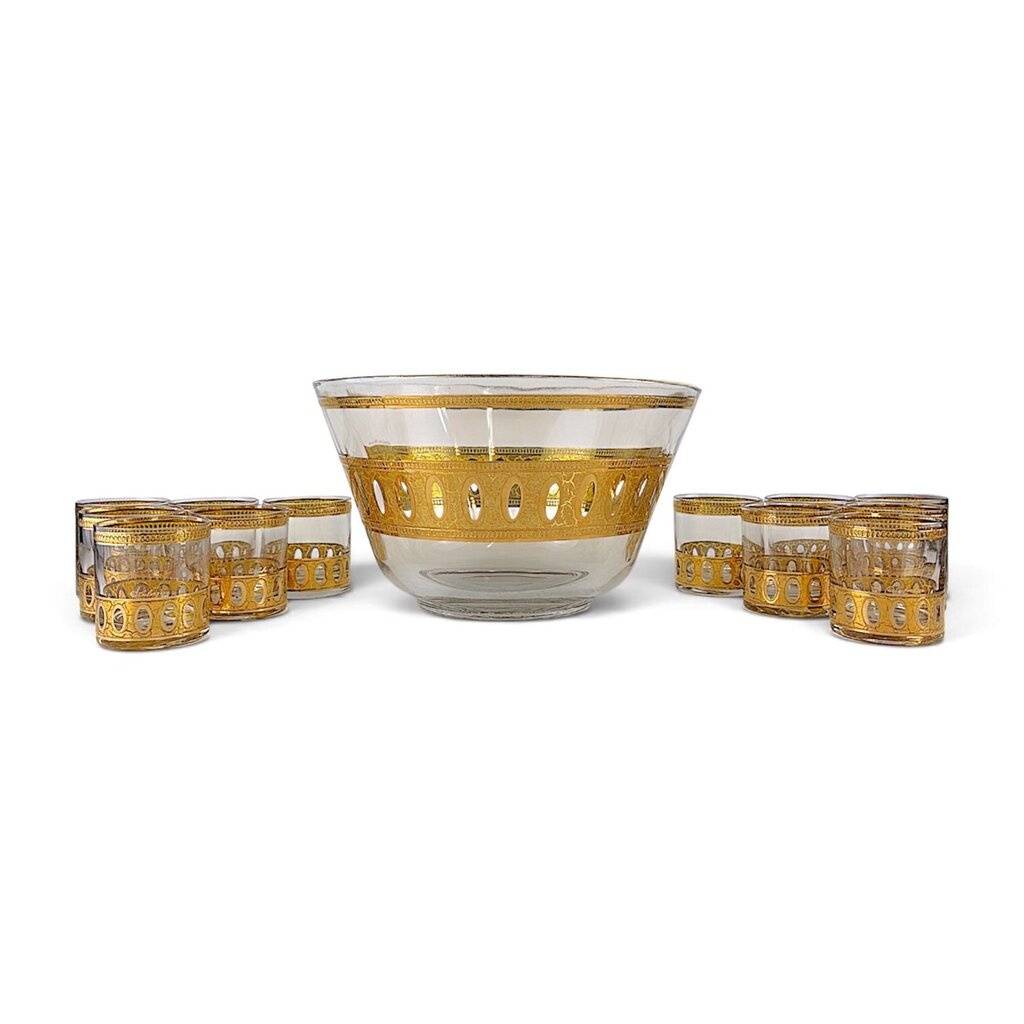 MCM Punch Bowl & 12 Cups