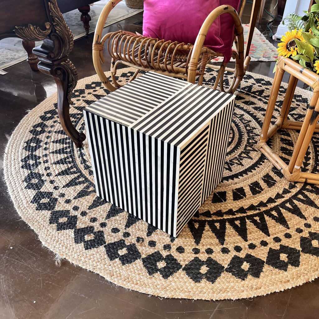 Orig Price $519 - Zuri Bone Inlay Block Side Table