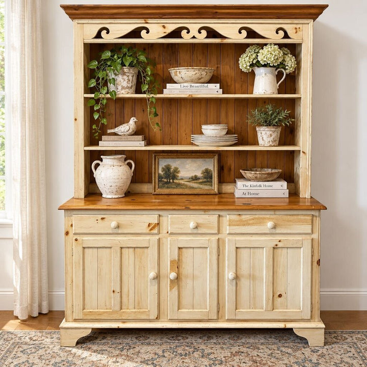 Vintage Farmhouse Buffet w/ Hutch