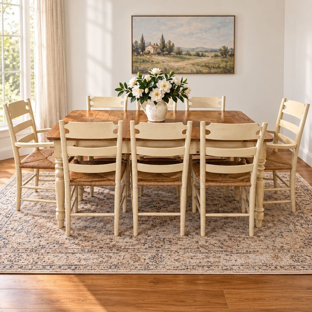 Vintage Farmhouse Dining Set w/ 2 Leaves