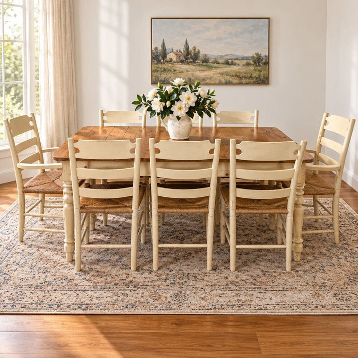 Vintage Farmhouse Dining Set w/ 2 Leaves