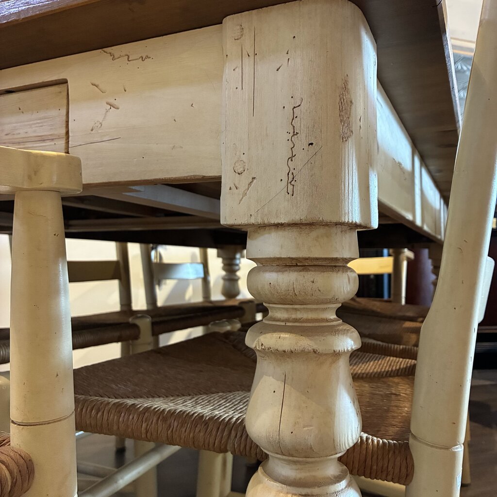 Vintage Farmhouse Dining Set w/ 2 Leaves