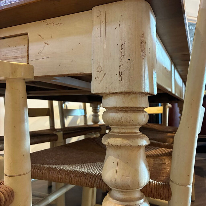 Vintage Farmhouse Dining Set w/ 2 Leaves