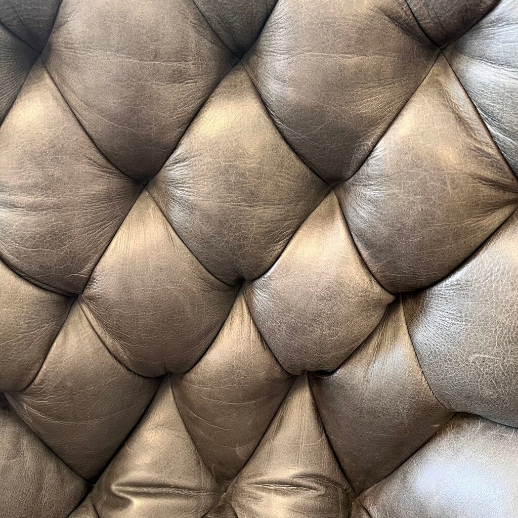 Orig Price $2100 - Tufted Leather Swivel Chair