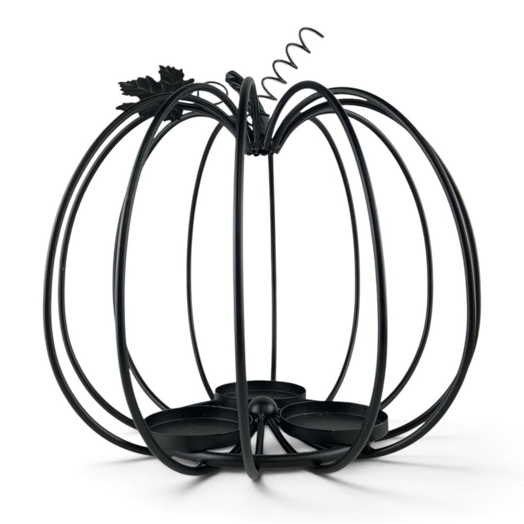 Iron Trio Pumpkin Candle Holder