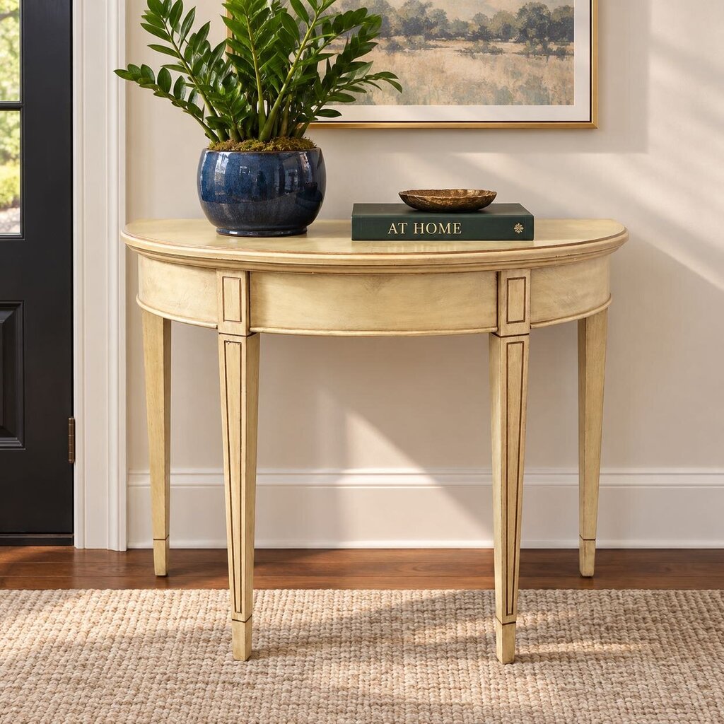 Orig. Price $649 - Hampton Demilune Console Table