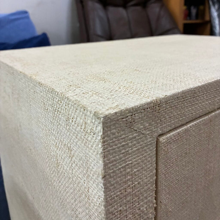 Orig. Price $674 - Amelle Raffia 2 Drawer Nightstand