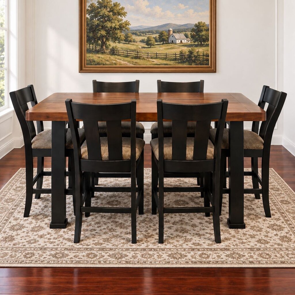 Orig. Price $4,800 - Amish-made Counter Height Dining Set w/ 2 Leaves