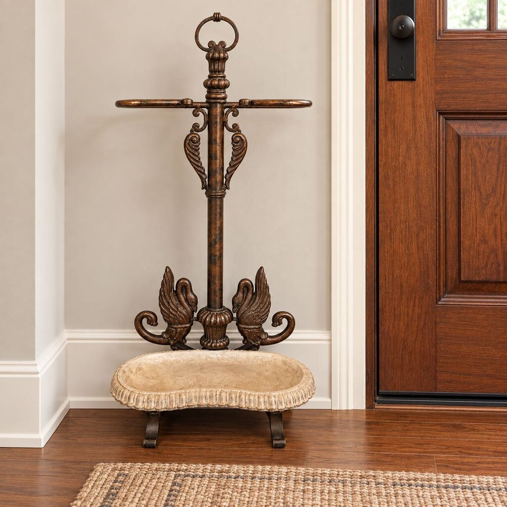 Bronze Swans Umbrella Stand