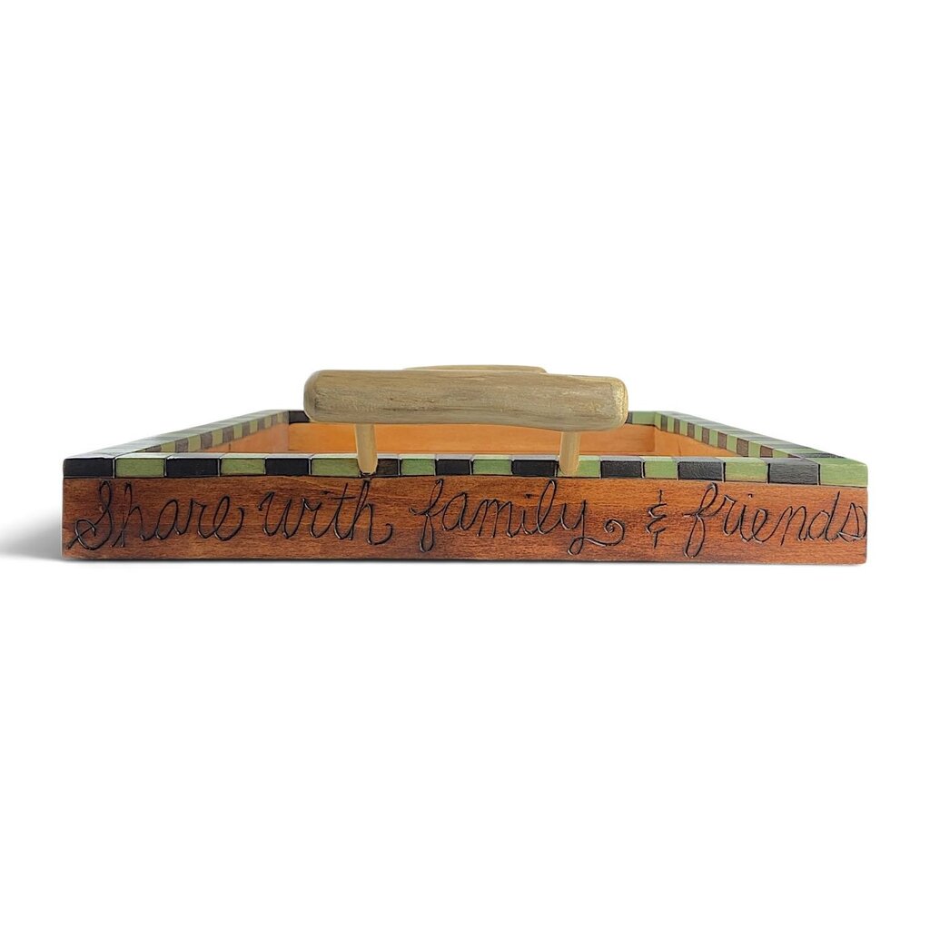 Wooden Painted Serving Tray - Wine