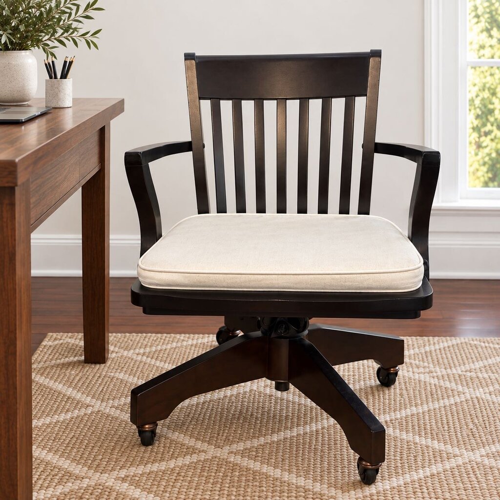 Orig. Price $449 - Wooden Swivel Desk Chair