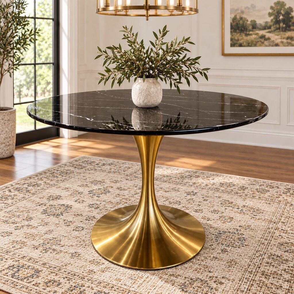 Orig. Price $2,995 - Marble Tulip Pedestal Dining Table