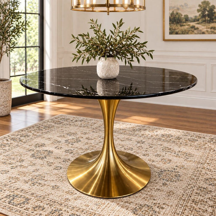 Orig. Price $2,995 - Marble Tulip Pedestal Dining Table