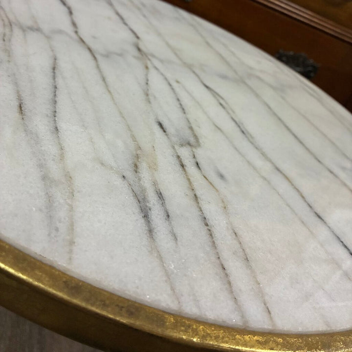 Stone Top Round Side Table