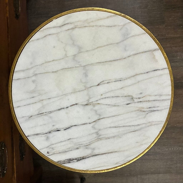 Stone Top Round Side Table