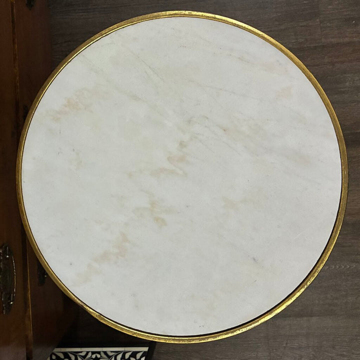 Stone Top Round Side Table
