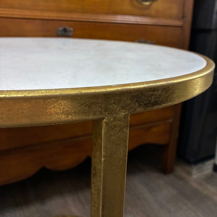 Stone Top Round Side Table