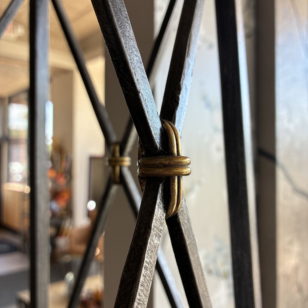 Orig. Price $2,900 - Obelisk Iron & Glass Etagere