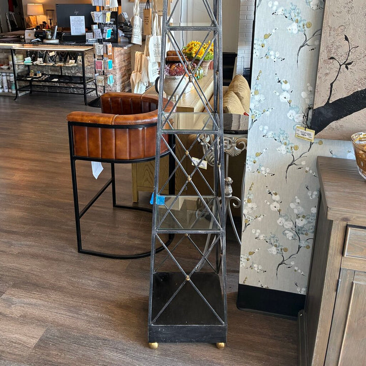 Orig. Price $2,900 - Obelisk Iron & Glass Etagere
