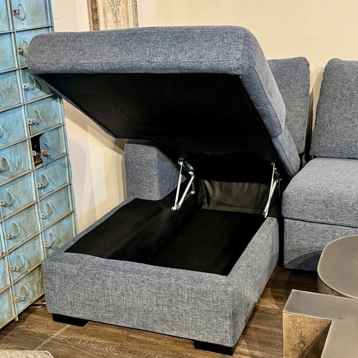 Keaton Three Piece Double Chaise Sleeper Sectional with 4 Pillows