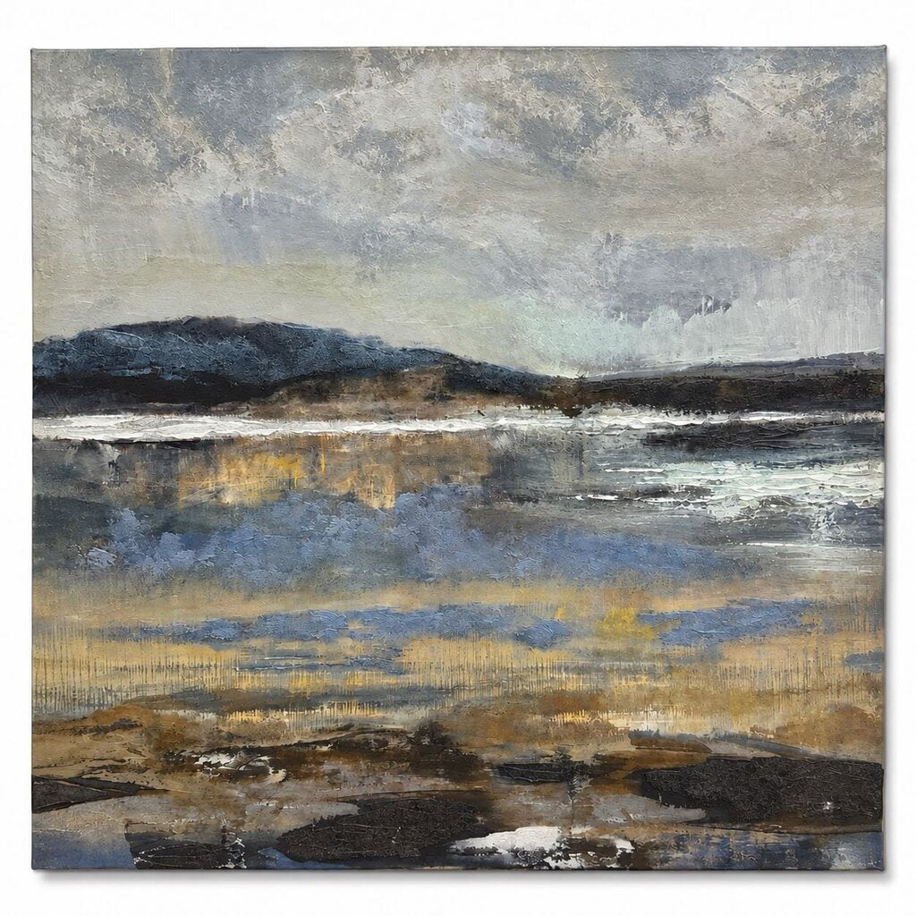 Abstract Lake Side Canvas