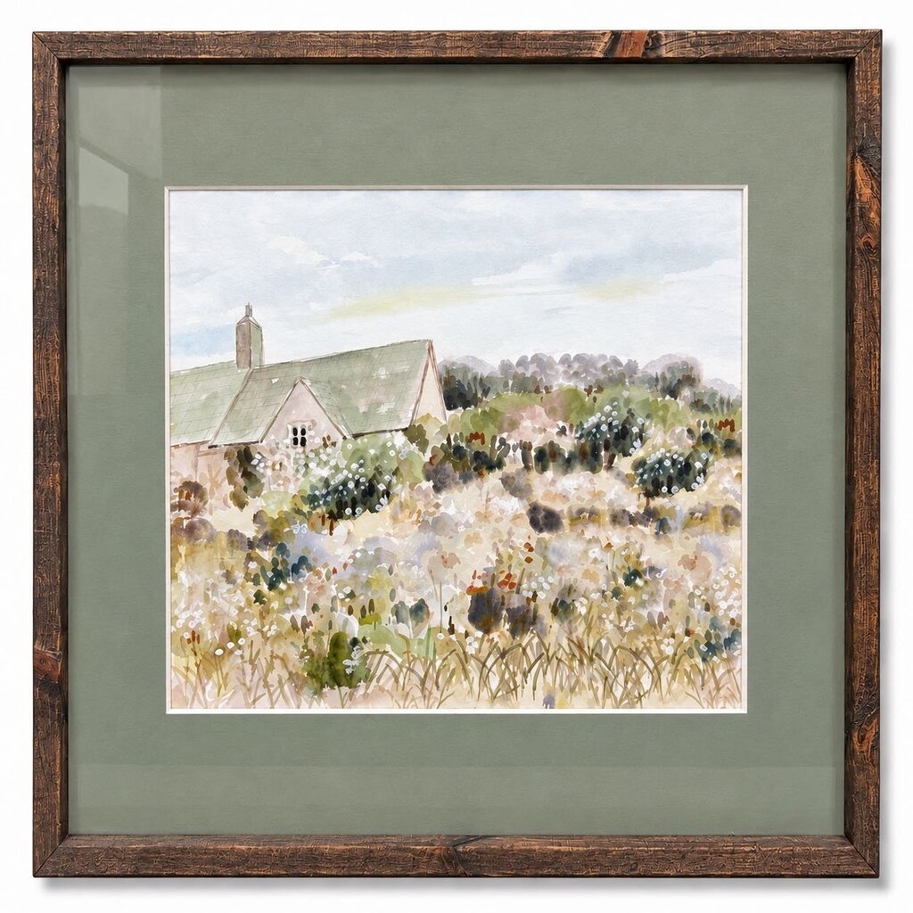 Watercolor Country House Picture