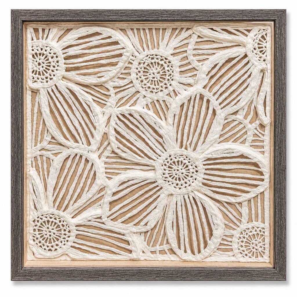 Framed Shadowbox Floral Cut Out Paper