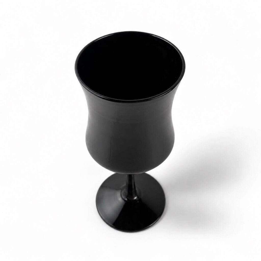 Set of 8 MCM Ebony Crystal Wine Glasses