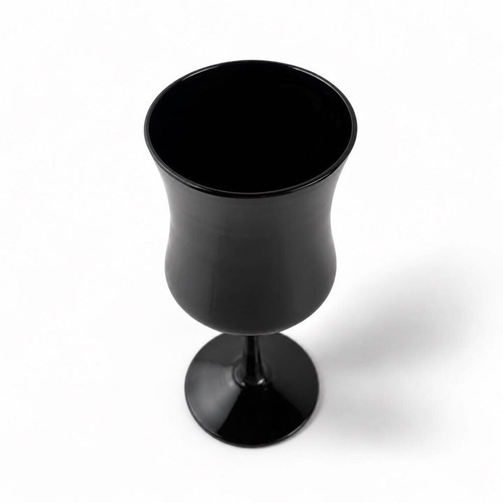 Set of 8 MCM Ebony Crystal Wine Glasses
