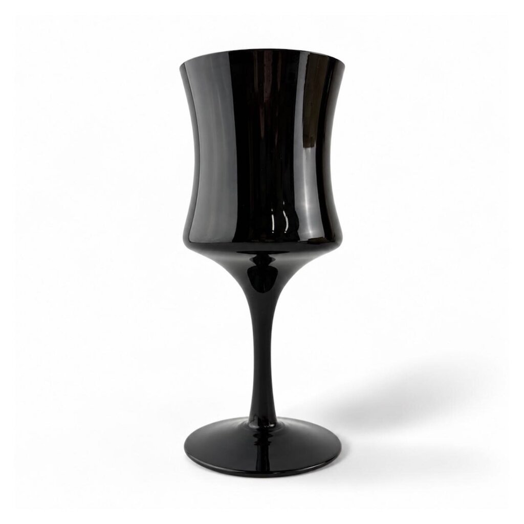 Set of 8 MCM Ebony Crystal Wine Glasses