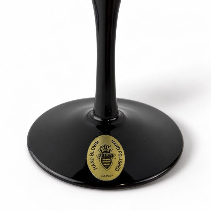 Set of 8 MCM Ebony Crystal Goblets