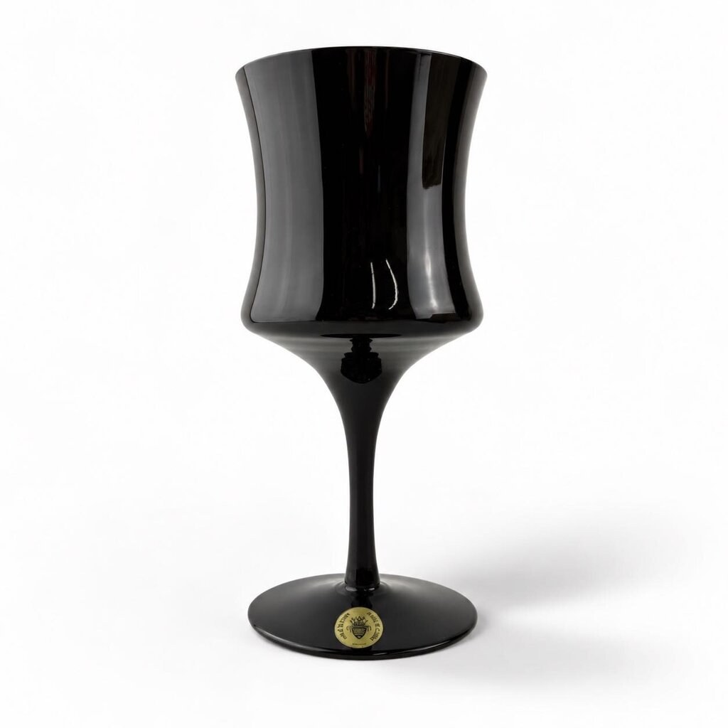 Set of 8 MCM Ebony Crystal Goblets