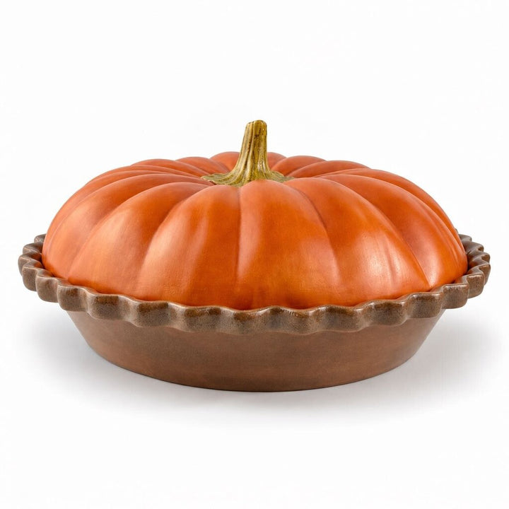 Ceramic Pumpkin Lidded Pie Plate