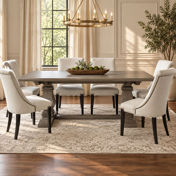 Orig. Price $2,690 - Trestle Table Dining Set