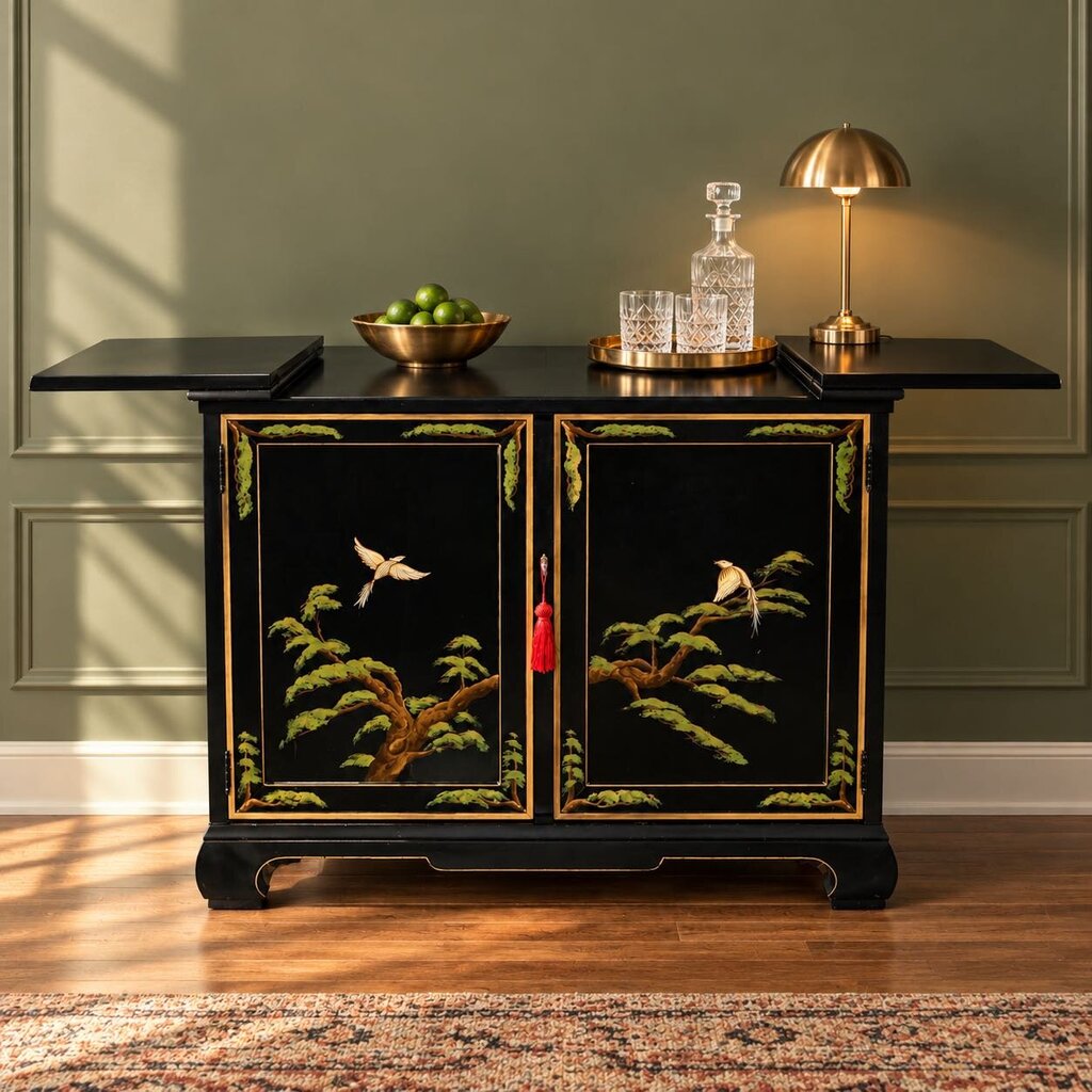 Vintage Lacquered Bar Cart