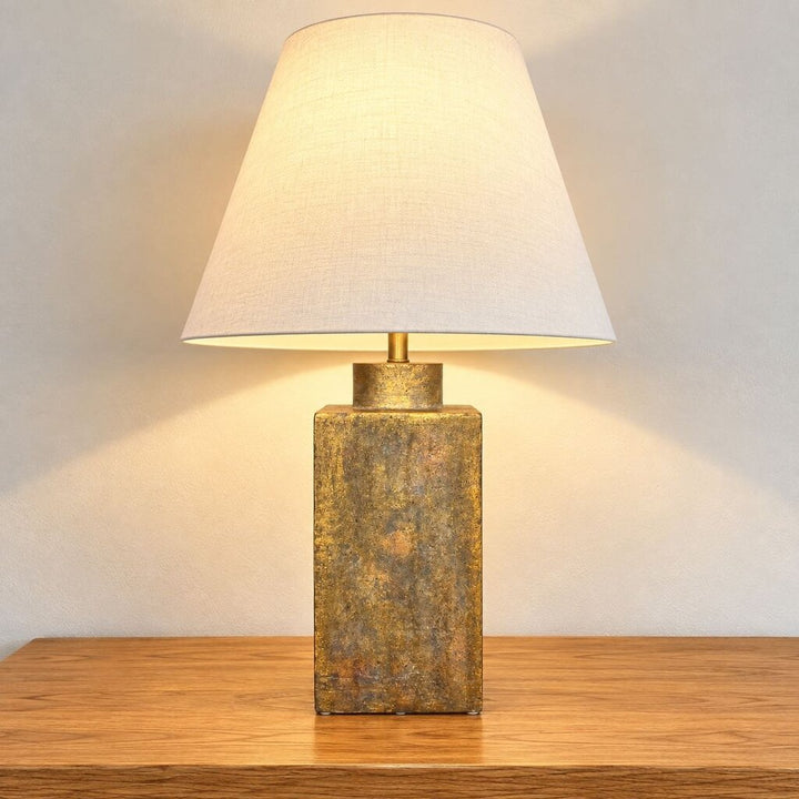 AS IS - Terra Cotta Metallic Lamp